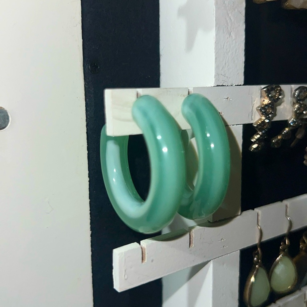 Jade hoop earrings